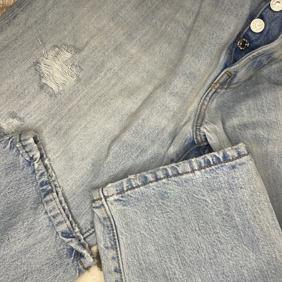 Levi’s 501 CT custom tapered button fly distressed light denim jeans 29 x 32 - Picture 10 of 12